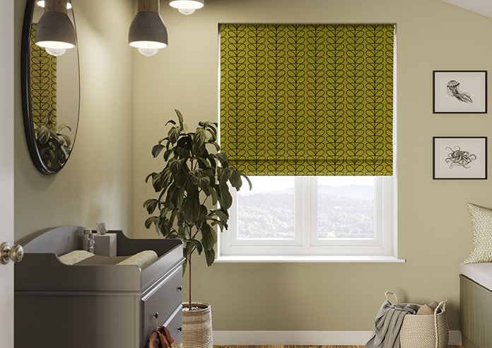 Orla Kiely Linear Stem, Olive & Black - Twist&Fit Roman Blind - Image 3